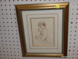 (DIS) NUMBERED MOTHER AND CHILD LITHOGRAPH BY ARTIST EDNA HIBEL; HAND-NUMBERED 31/210 AND SIGNED BY