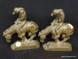 VTG BRONZE REMINGTON-STYLE BOOKENDS; VERY DARK BROWN IN COLOR, EACH MEASURES 6 IN TALL. SIMILAR