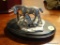 (LRM) PEWTER STATUE OF MARE WITH COLT ON WOODEN BASE-6