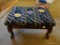 (LRM) CHERRY QUEEN ANNE STOOL WITH NEEDLEPOINT SEAT- 15