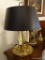 (DR) BRASS 3 LIGHT DESK LAMP WITH SHADE-14