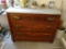 (LRM) ANTIQUE VICTORIAN WALNUT MARBLE TOP 3 DRAWER CHEST- REFINISHED READY FOR THE HOME- ORIGINAL