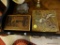 (HALL) 3 ITEMS- PICKWICK INN CANDY SHOP TIN WITH MATCH BOOKS, DUCK TIN WITH NIGHT LIGHT BULBS AND A