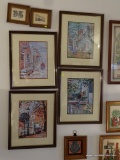 (LRM) 4 FRAMED AND DOUBLE MATTED WATERCOLOR PRINTS OF COLONIAL WILLIAMSBURG BY VERNON WOOTEN