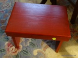 (LRM) RED PAINTED WOODEN STOOL- 13