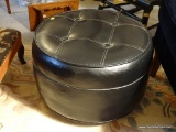 (LRM) ONE OF A PR. OF FAUX LEATHER ROLLING OTTOMANS- 20