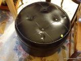 (LRM) ONE OF A PR. OF FAUX LEATHER ROLLING OTTOMANS-20