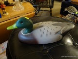 (LRM) HAND PAINTED AND CARVED WOODEN DUCK DECOY- UNSIGNED- 14