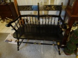 (LRM) PAINT AND STENCILED HITCHCOCK STYLE BENCH- 37