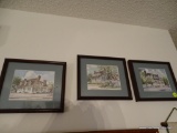 (DR) 3 FRAMED AND MATTED PRINTS OF HISTORIC YORKTOWN HOMES BY ALICE HOUSMAN IN MAHOGANY FRAMES-9