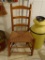 (KIT) ANTIQUE MAPLE LADDER-BACK CHAIR WITH RUSH BOTTOM SEAT- REFINISHED READY FOR THE HOME- 18