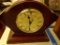 (DEN) BOMBAY & CO. MAHOGANY QUARTZ CLOCK: 9 IN X 7 IN