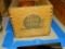 (DEN) BLUE MOON ADVERTISING BOX, WOODEN DOVE-TAIL CONSTRUCTION. INCLUDES MISC. CONTENTS.