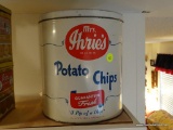 (KIT) ANTIQUE MRS. IHRIE POTATO CHIP ADVERTISING TIN- 9