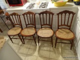 (KIT) 4 ANTIQUE WALNUT VICTORIAN CANED BOTTOM SIDE CHAIRS- REFINISHED AND RECANED- READY FOR THE