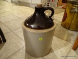 (KIT) 5 GAL. BROWN AND GRAY WHISKEY JUG( MINOR CHIP ON RIM AND BASE)