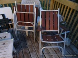 (DECK) 2 FOLDING REDWOOD AND ALUMINUM ROCKING CHAIRS- 22