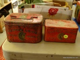 (DEN) 2 ANTIQUE CENTRAL UNION TOBACCO ADVERTISING TINS BY U. S. TOBACCO, RICHMOND, VA. - LARGEST- (