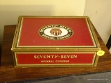 (DEN) CIGAR BOX OF MISC.. TOBACCO ADVERTISING PRODUCTS- 2 CANVAS BAGS OF HARP PLUG CUT TOBACCO BY