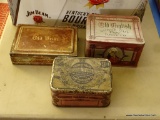 (DEN) 3 ANTIQUE TOBACCO ADVERTISING TINS- HIGHEST GRADE OF TOBACCO BY FALK TOBACCO CO.- NEW YORK AND