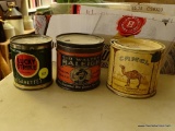 (DEN) 3 ANTIQUE ROUND TOBACCO ADVERTISING TINS- CAMELS BY R. J. REYNOLDS-WINTON- SALEM, NC. ( MINOR