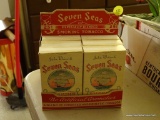 (DEN) RARE ANTIQUE SEVEN SEAS TOBACCO CARDBOARD DISPLAY WITH HARD PACK BOXES ( NO CONTENTS) BY JOHN