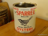 (DEN) VINTAGE SPARRER OYSTER TIN- 7.5