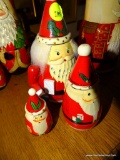 (DEN) SET OF 3 RUSSIAN PAINTED STACKING SANTA'S- LARGEST-7