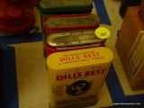 (DEN) LOT OF 4 VINTAGE TOBACCO TINS: 1 DILLS BEST (WITH ORIGINAL CONTENTS THAT HAVE NEVER BEEN