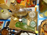 (DEN) ASSORTED BOTTLE LOT: ACME SHOE PROOFER, GILTEDGE DRESSING BOTTLE, C. EVANS APOTHECARY,