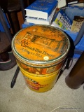 (DEN) 2 TIN LOT: 1 IS A MCCORMICK TEA HOUSE AND 1 IS A LUTERS PURE LARD CONTAINER