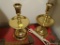 (UHAL) PAIR OF VIRGINIA METALCRAFTERS & COLONIAL WILLIAMSBURG 9 IN TALL BRASS CANDLESTICK HOLDERS.