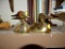 (DUCK) PAIR OF BRASS DUCK FIGURINES: 7 IN LONG