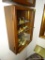 (DUCK) MAHOGANY 1 DOOR AND 3 GLASS SHELF DISPLAY CASE: 12 IN X 4.5 IN X 16 IN