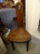 (BED1) VINTAGE PINE PLANK BOTTOM 3 LEGGED DRESSING CHAIR: 17 IN X 17 IN X 38 IN