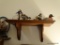 (BED1) WOODEN WALL SHELF: 18 IN X 8 IN X 8 IN WITH CONTENTS: DUCK FIGURINES (SOME ARE SIGNED ANRI,