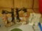 (BED1) LOT OF 3 BISQUE FIGURINES. TALLEST: 9 IN TALL. 2 HAVE SOME MINOR DAMAGE.