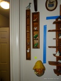 (DUCK) ASSORTED LOT OF DECOR: 2 WALL HANGING SHELVES, SEA CAPTAIN HANGING BUST, AND MINIATURE DUCK