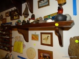 (DUCK) WOODEN WALL DISPLAY SHELF: 36 IN X 8 IN X 8 IN