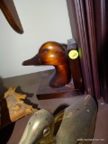 (DUCK) PAIR OF RED HEADED DUCK THEMED BOOKENDS