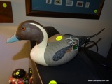 (DUCK) CARVED DUCK DECOY OF A PIN TAIL BY HORNICK BROS. STONEY POINT DECOYS OAK HALL, VA. CARVED BY