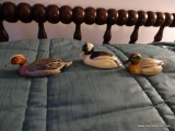 (DUCK) LOT OF 3 HAND CARVED AND HAND PAINTED DUCK FIGURINES FROM THE ANRI WILDLIFE COLLECTION. MADE