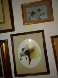 (DUCK) 2 PICTURE LOT: 1 FRAMED AND MATTED OF A DOG WITH A CANVASBACK IN ITS MOUTH: 12 IN X 15 IN AND