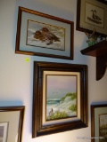 (DUCK) 2 PICTURE LOT: 1 FRAMED AND DOUBLE MATTED OF DUCKS IN THE SNOW: 14 IN X 10 IN AND 1 OF