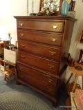 (BED1) PENNSYLVANIA HOUSE 6 DRAWER CHEST ON CHEST: 36 IN X 20 IN X 55.5 IN