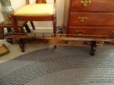 (BED1) WOODEN WALL SHELF WITH GALLERY TOP: 42 IN X 8 IN X 8 IN