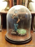 (BED1) VINTAGE POPEYE FIGURAL ASHTRAY IN DOME DISPLAY: 13 IN TALL