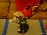 (BED1) CARDINAL IN A DOGWOOD TREE FIGURINE BY THE DANBURY MINT 