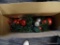 WREATH; PINE THEMED WREATH WITH RED AND SILVER CHRISTMAS BALLS AND SILVER TONED CHRISTMAS BALLS AND