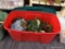 LARGE TUB LOT; FILLED WITH ASSORTED CHRISTMAS GARLAND AND PINE CONE DECOR